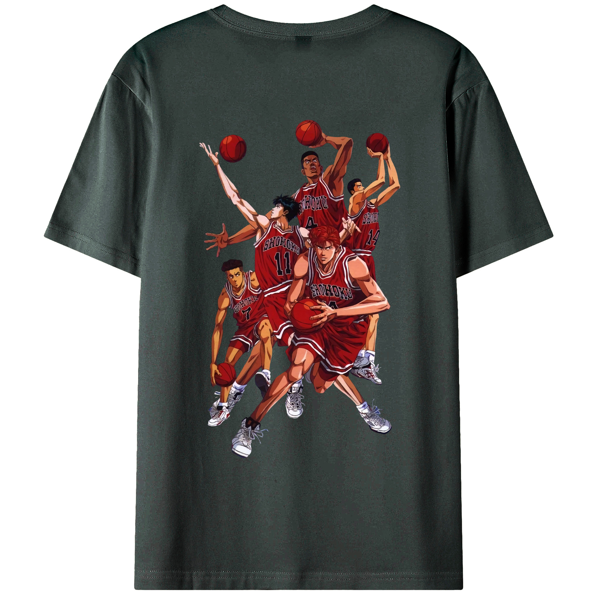 （画像用） SLAM DUNK／スラムダンク 綿100％ メンズ半袖Tシャツ（バックプリント） 通気性